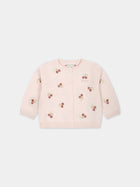Cardigan rosa per neonata con ciliegie,Bonpoint,S04XCAK00002 120